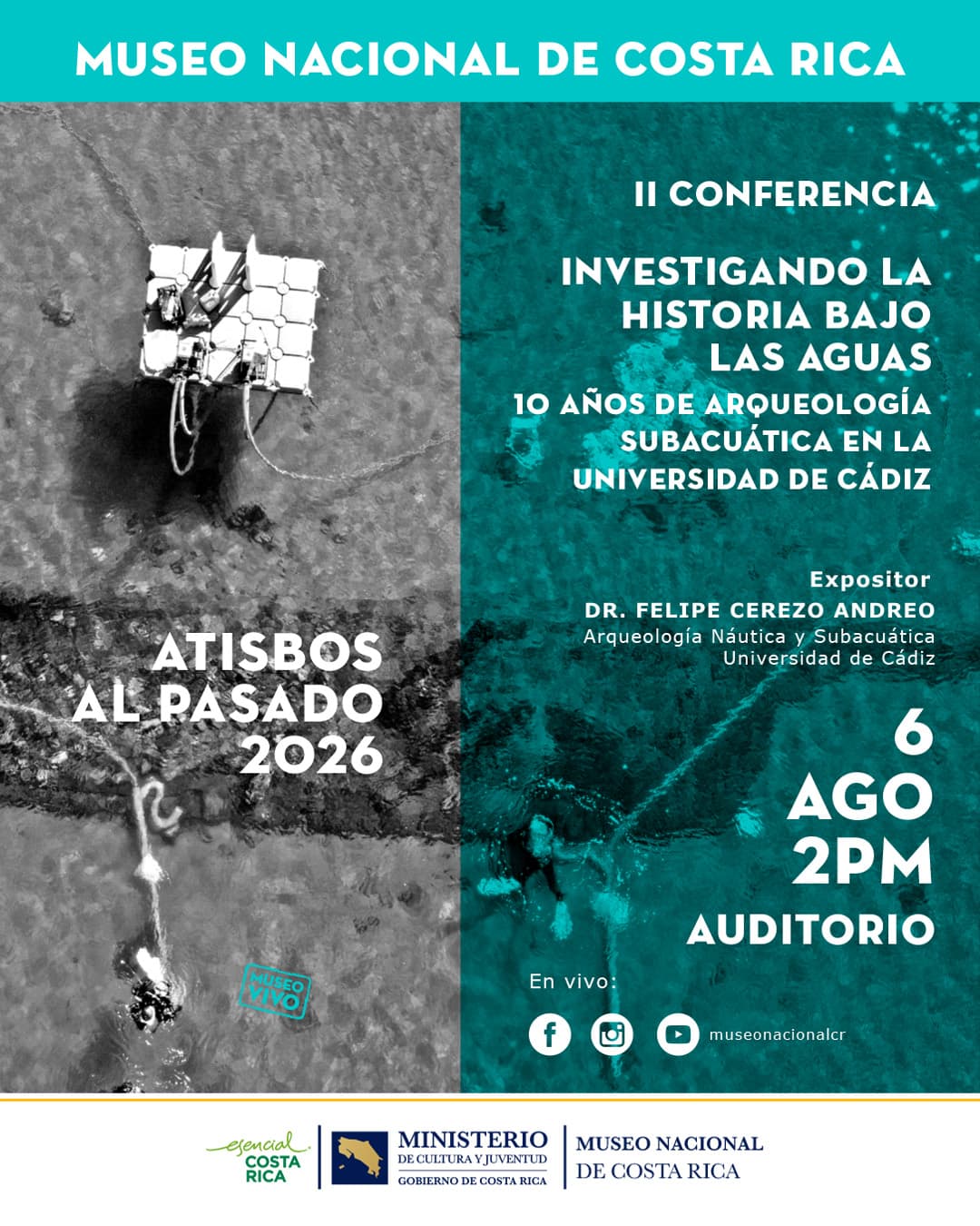 Conferencia "Investigando la historia bajo las aguas: 10 años de arqueología subacuática en la universidad de Cádiz".