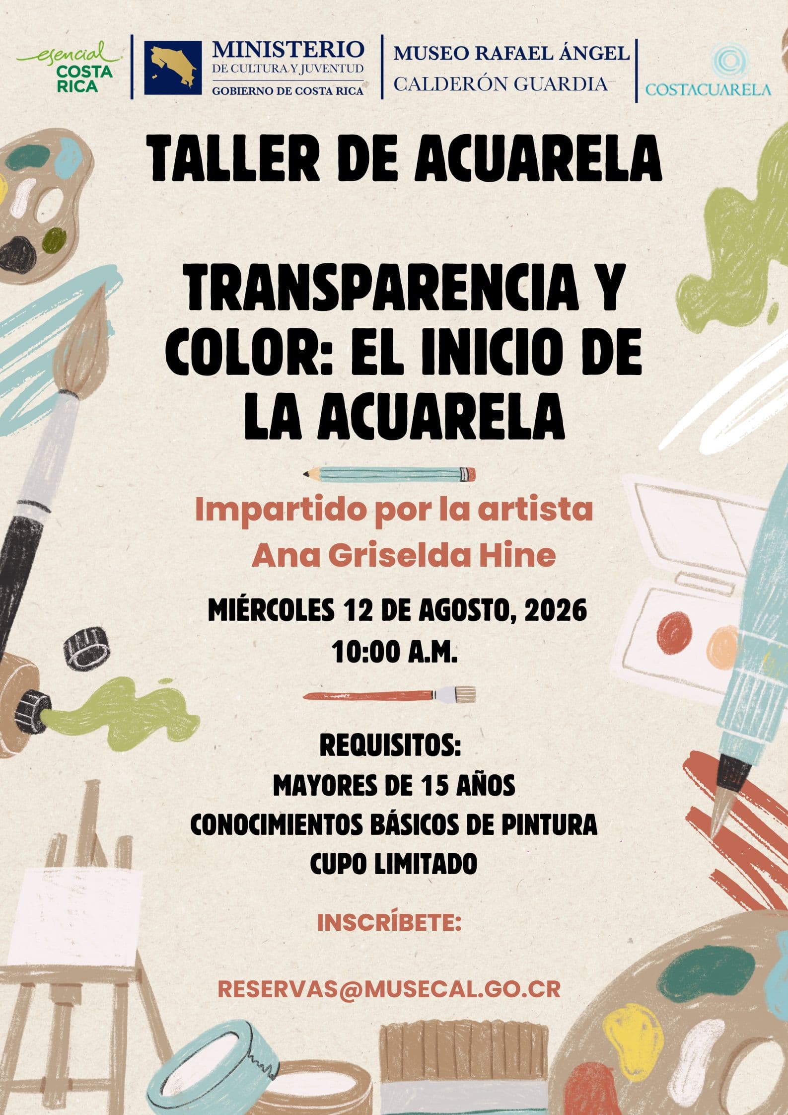 Taller de pintura. Transparencia y color, el inicio de la acuarela