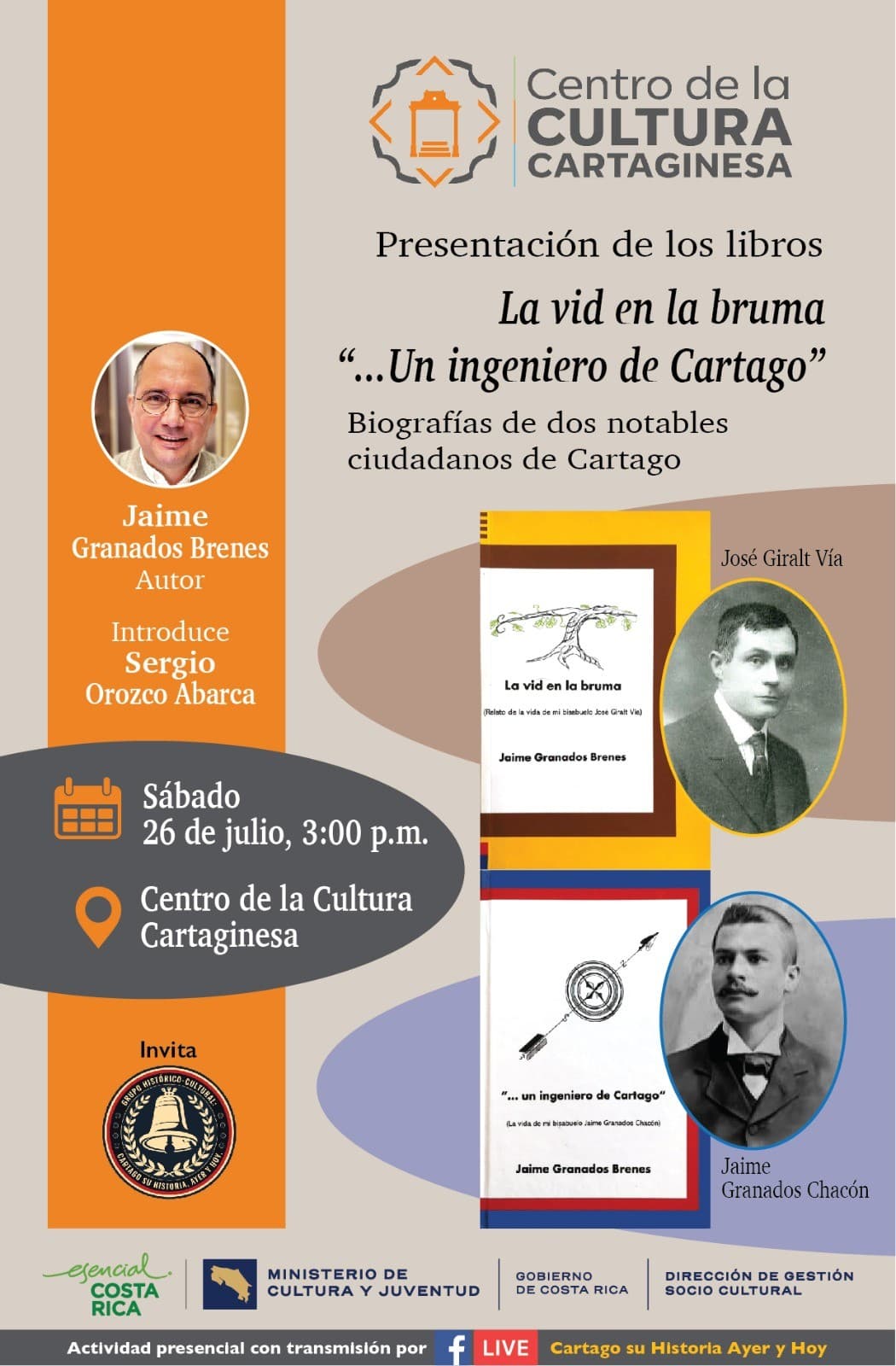 Fotografías de las portadas de los libros y de perfiles de los bisabuelos.