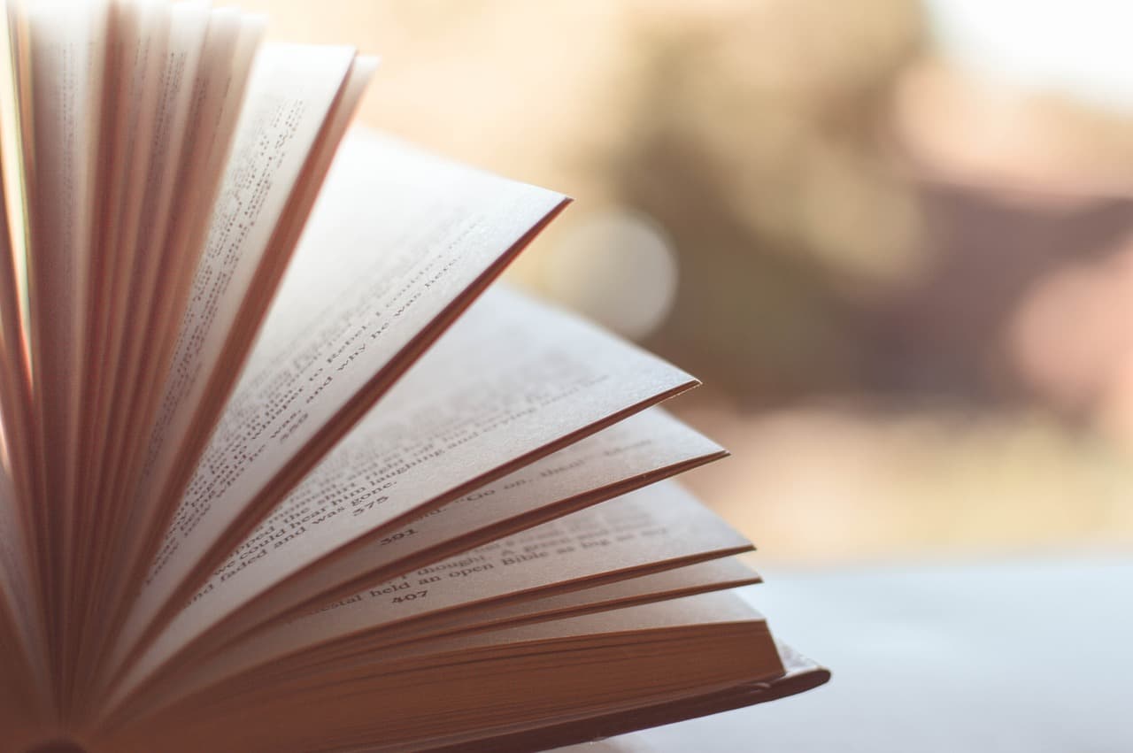 Parte de un libro entreabierto