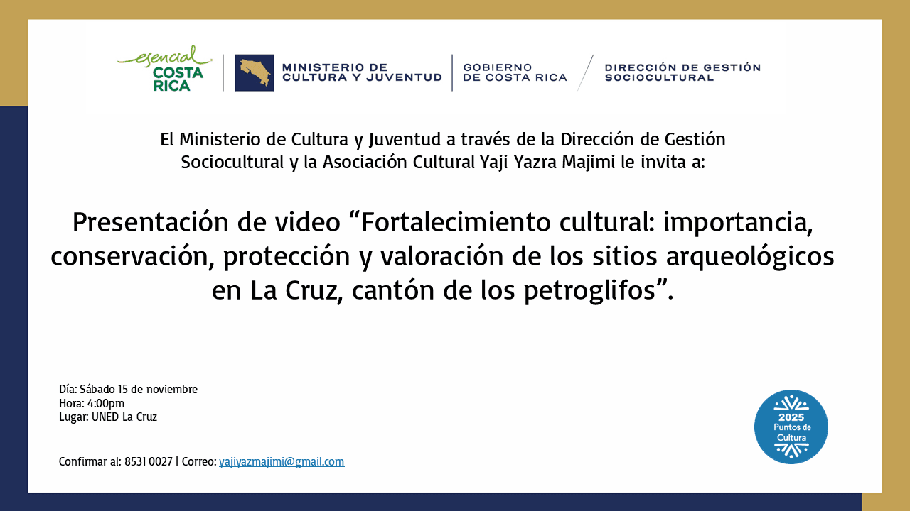 Afiche de la presentación del video Fortalecimiento cultural