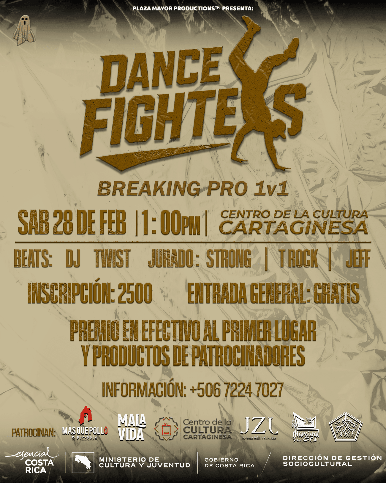 Afiche con información del evento